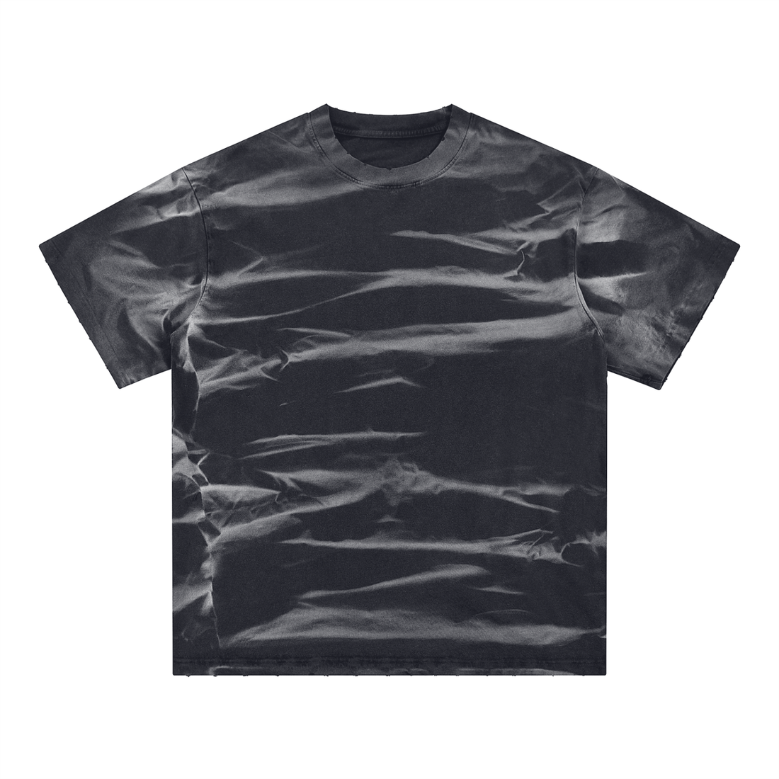 Irregular Stripe Frayed Monkey Washed T-Shirt - 250 GSM