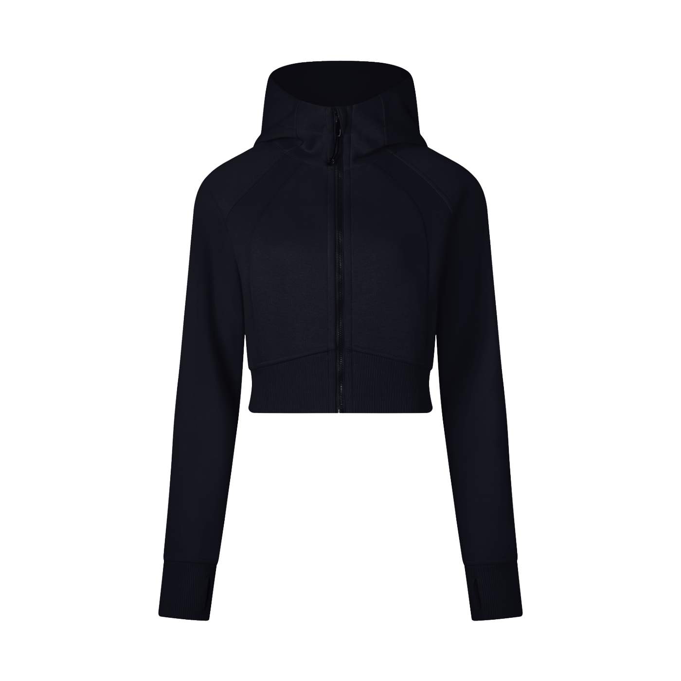 Cropped Zip-Through Hoodie