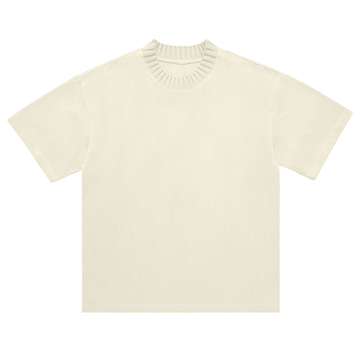 Heavyweight Knitted Round Neck T-Shirt - 305 GSM