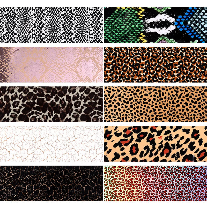 1 Box Snake Leopard Nail Foils Marble Stickers For Nails Flowers Print Nail Art Transfer Sliders Nail Art Decals Manicures Wrap