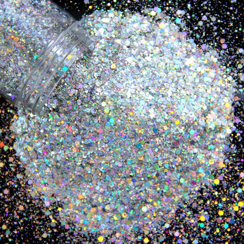 1 Bag/10g Glitter Holographic Hexagon Chunky Epoxy Resin Filler Flakes Sparkly Sequins For DIY Epoxy Resin Nail Art Fillings