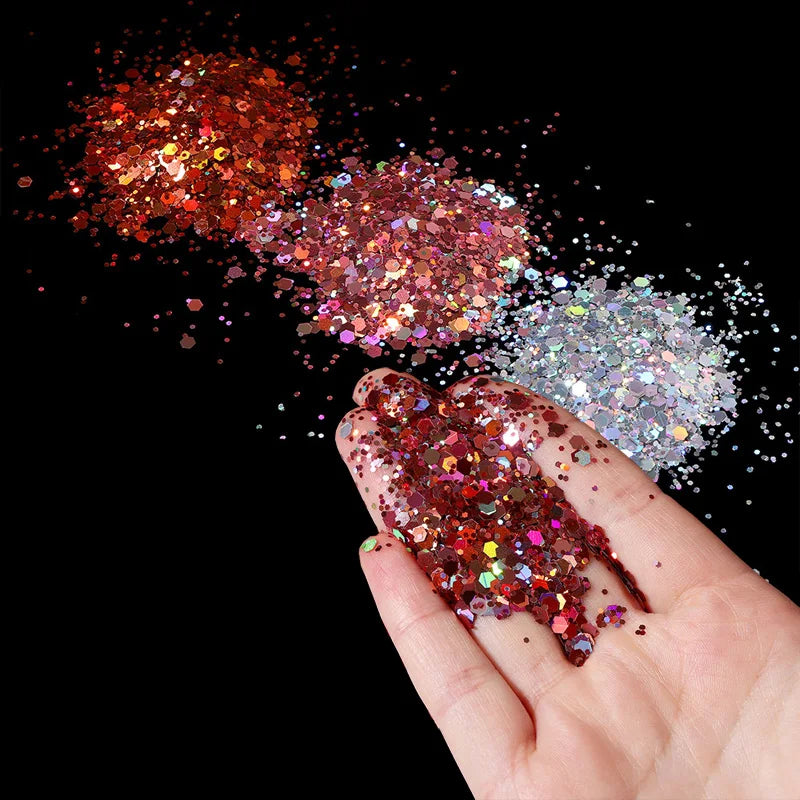 1 Bag/10g Glitter Holographic Hexagon Chunky Epoxy Resin Filler Flakes Sparkly Sequins For DIY Epoxy Resin Nail Art Fillings