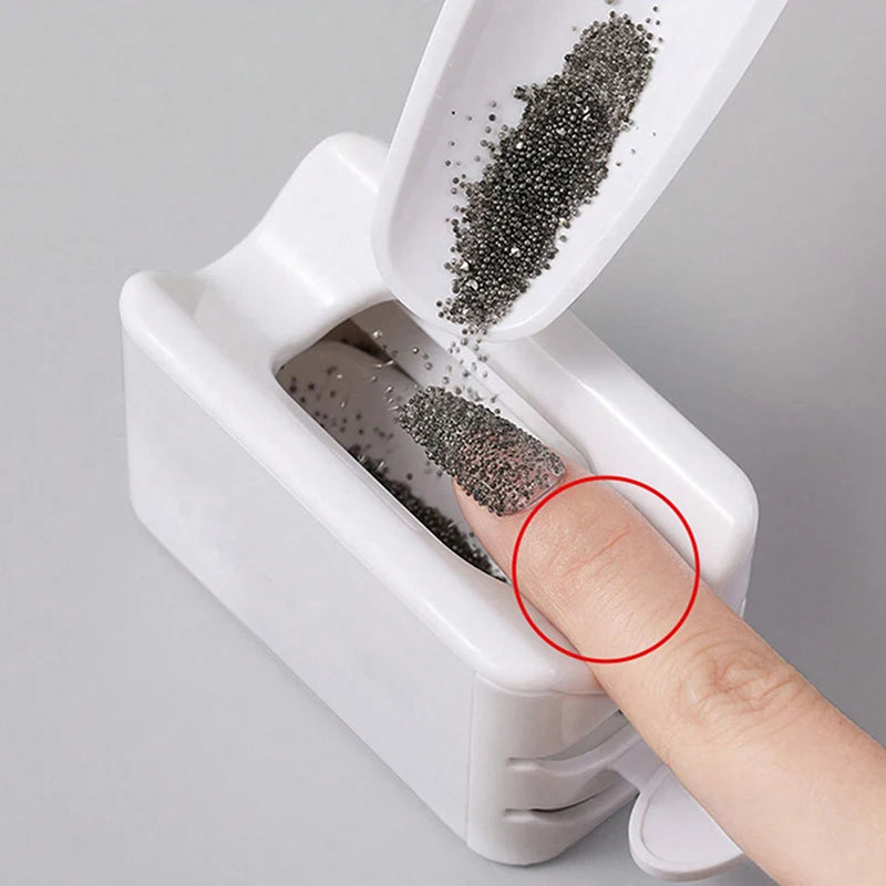 1PC Double Layer Glitter Powder Recycling Box White Color Nail Art ManicureTools For DIY Nail Storage Portable Container 2022