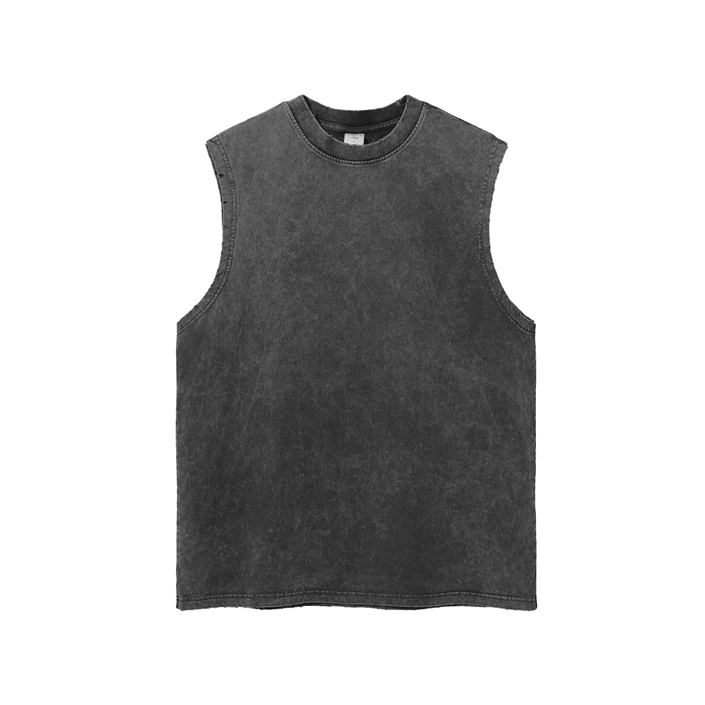 Streetwear Unisex Snow Washed Frayed Hem Tank Top