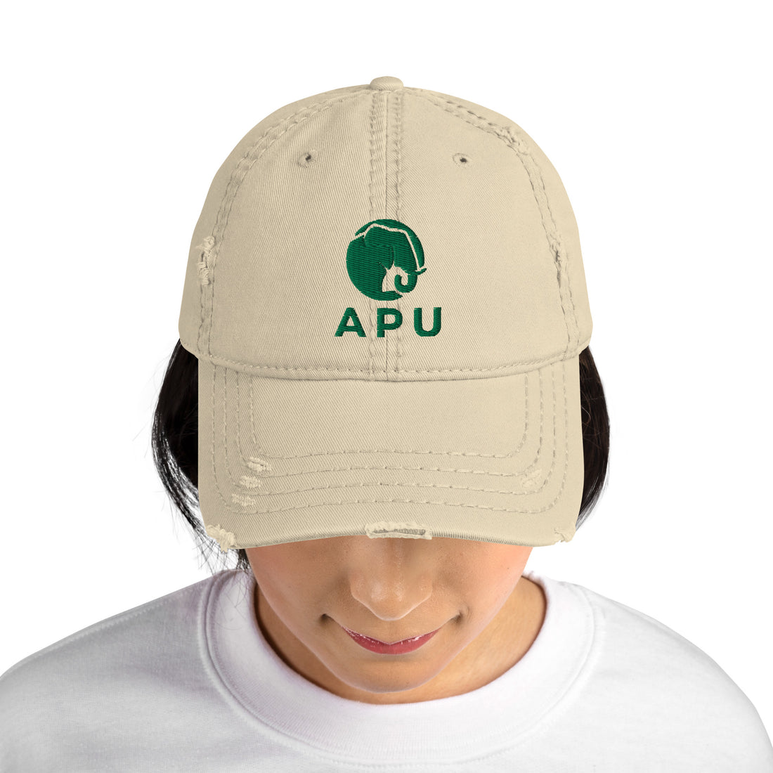 Green APU Distressed Dad Hat