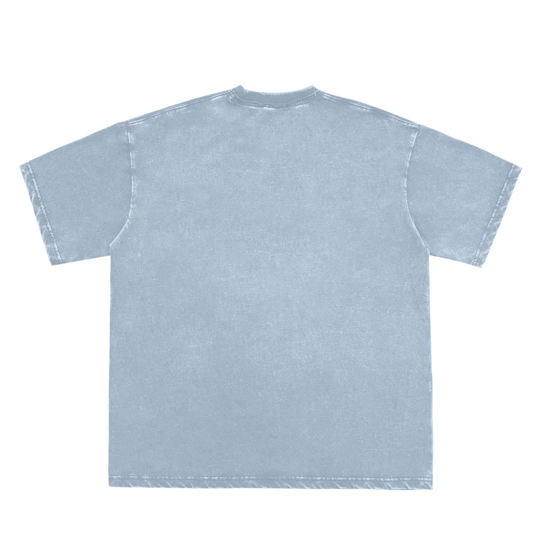 Double Neckline Scattered Edge Frayed Vintage Washed T-Shirt - 250 GSM