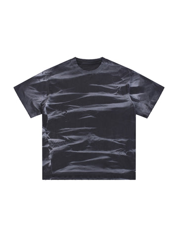 Irregular Stripe Frayed Monkey Washed T-Shirt - 250 GSM