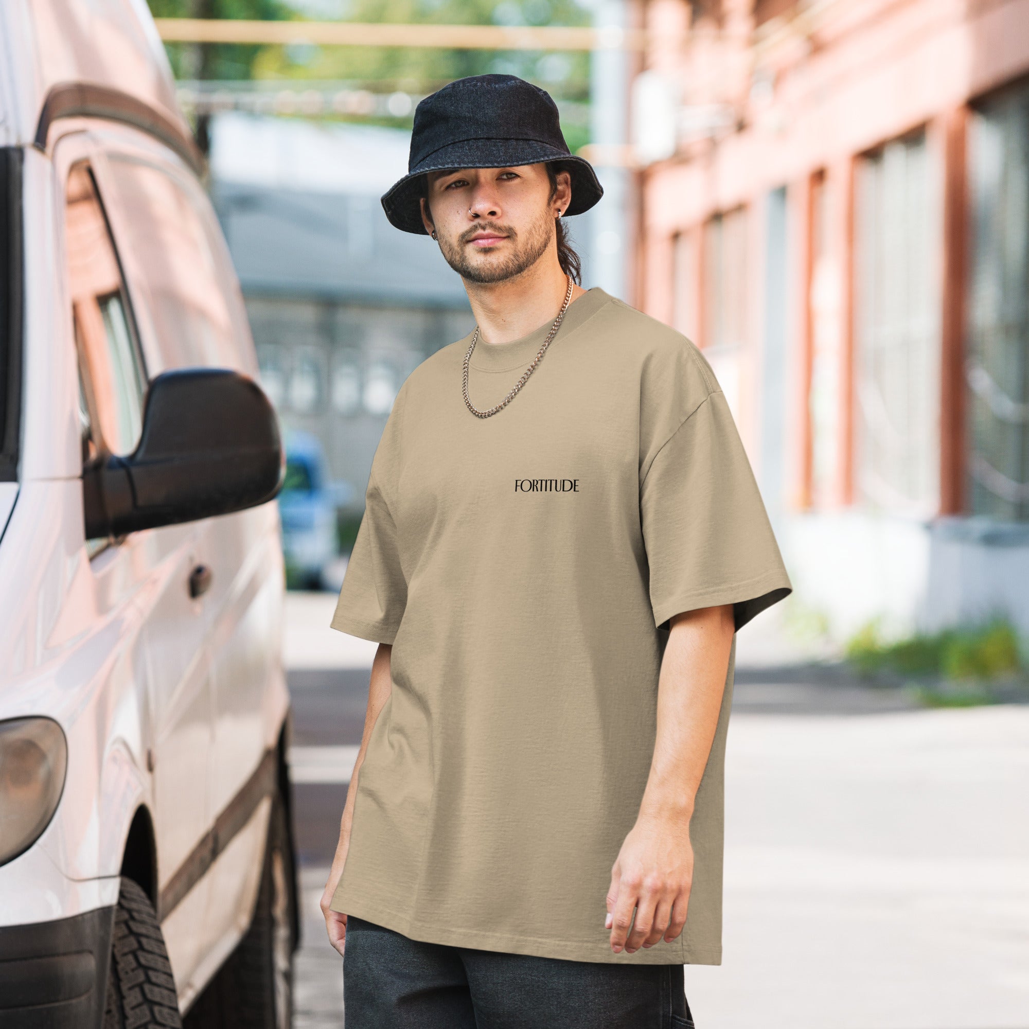 "Fortitude" Oversized Faded T-Shirt